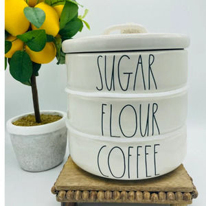 Rae Dunn Sugar, Flour, Coffee Stacker